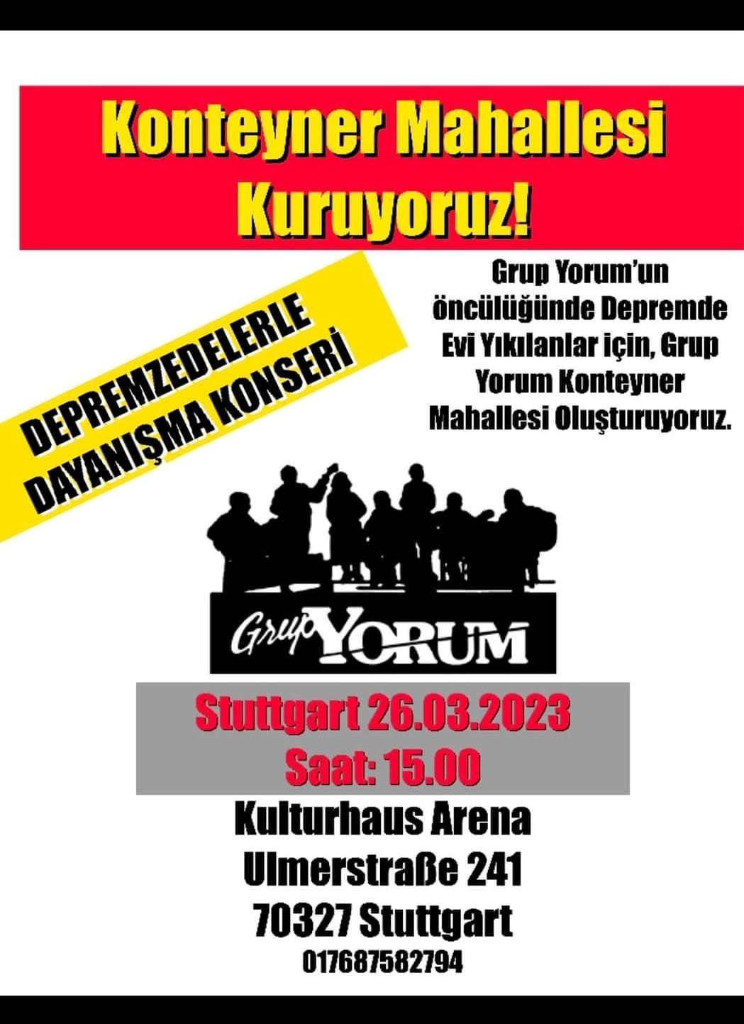 Konzertplakat „Grup Yorum“ Stuttgart Konzertplakat „Grup Yorum“ Stuttgart