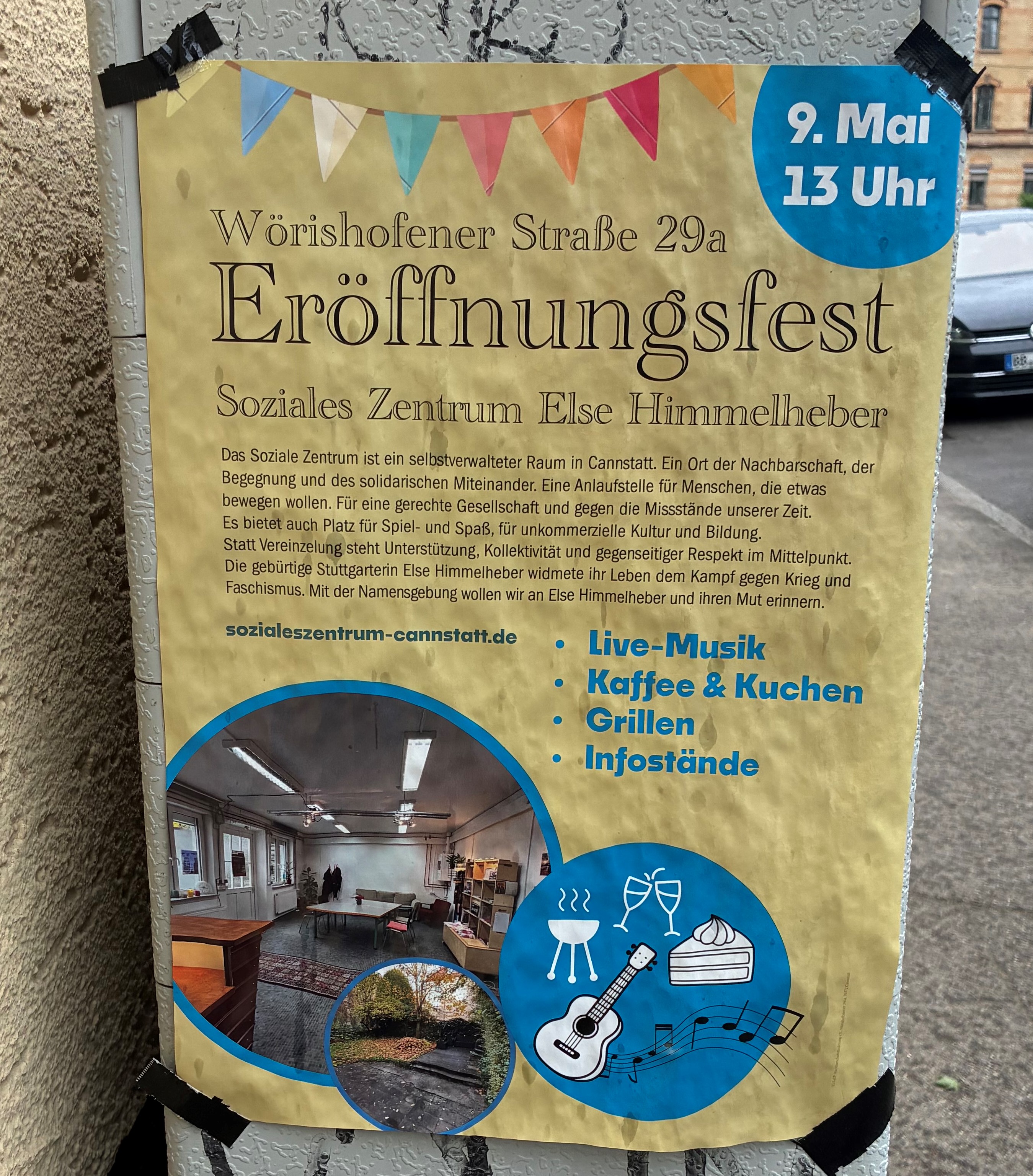 Plakat für die Eroffnungsfeier des SZ Himmelheber