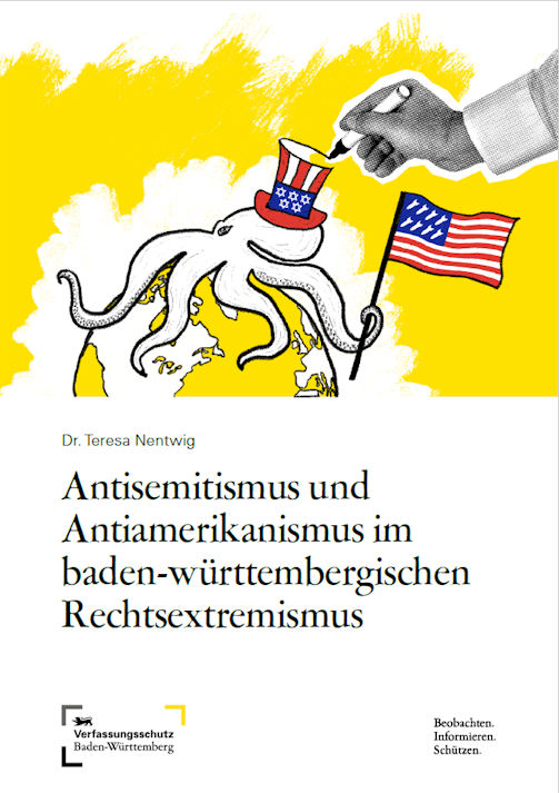 Cover der Kurzstudie "Antisemitismus und Antiamerikanismus im baden-w&uuml;rttembergischen Rechtsextremismus"